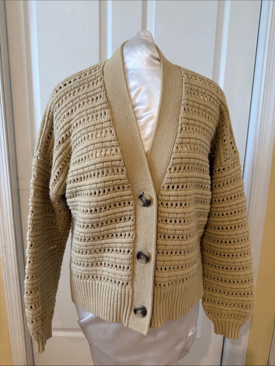 Madewell Sweaters - Mint - Madewell Tanfield Open-Knit Button Cardigan in Tan ( sz sm)